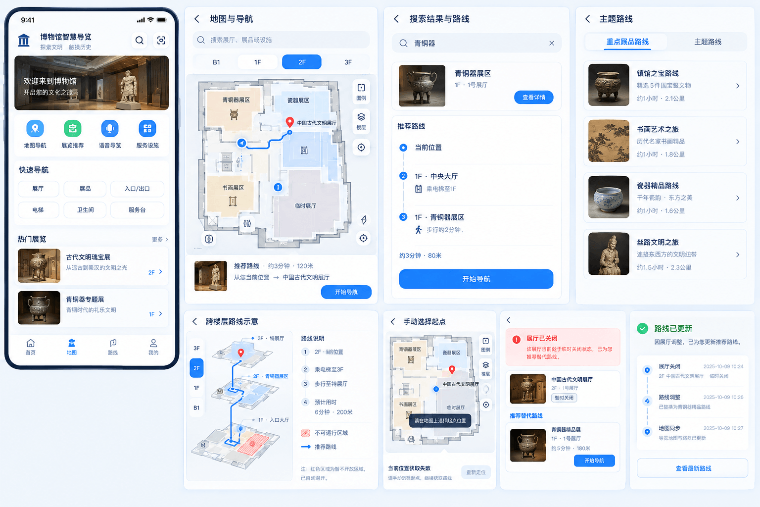 位置、路线与讲解连续衔接详细说明配图